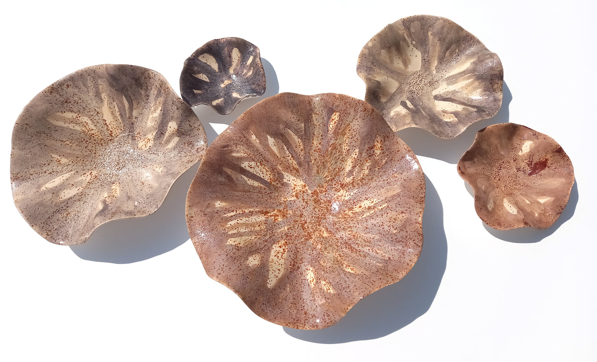 Greige & Chestnut Ceramic Wall Decor - Fine Art Sculpture, Made to Order