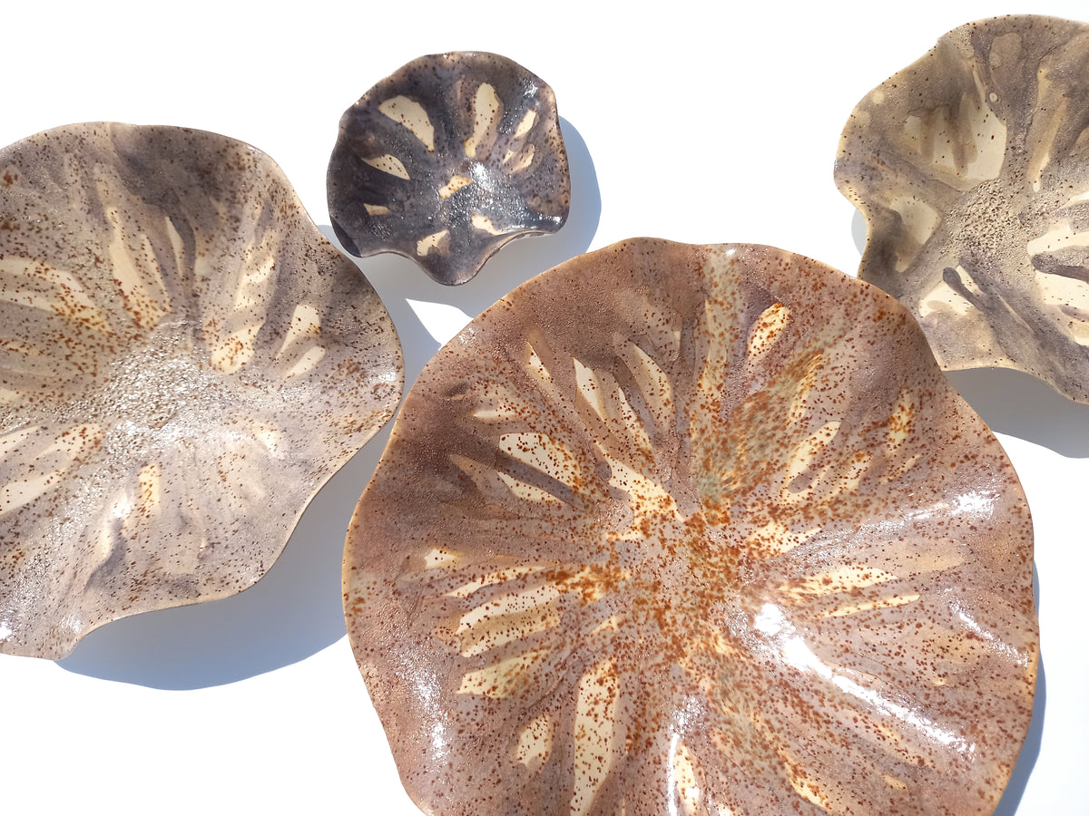 Greige & Chestnut Ceramic Wall Decor - Fine Art Sculpture, Made to Order