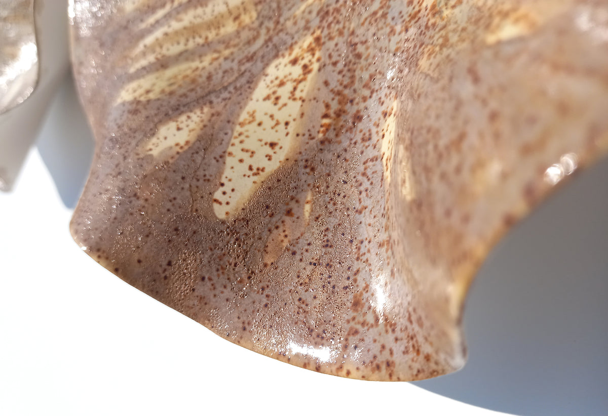 Greige & Chestnut Ceramic Wall Decor - Fine Art Sculpture, Made to Order