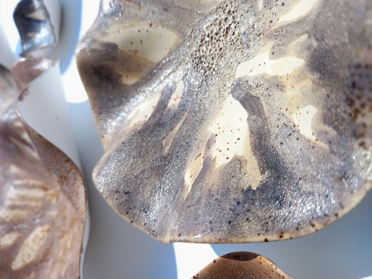 Greige & Chestnut Ceramic Wall Decor - Fine Art Sculpture, Made to Order