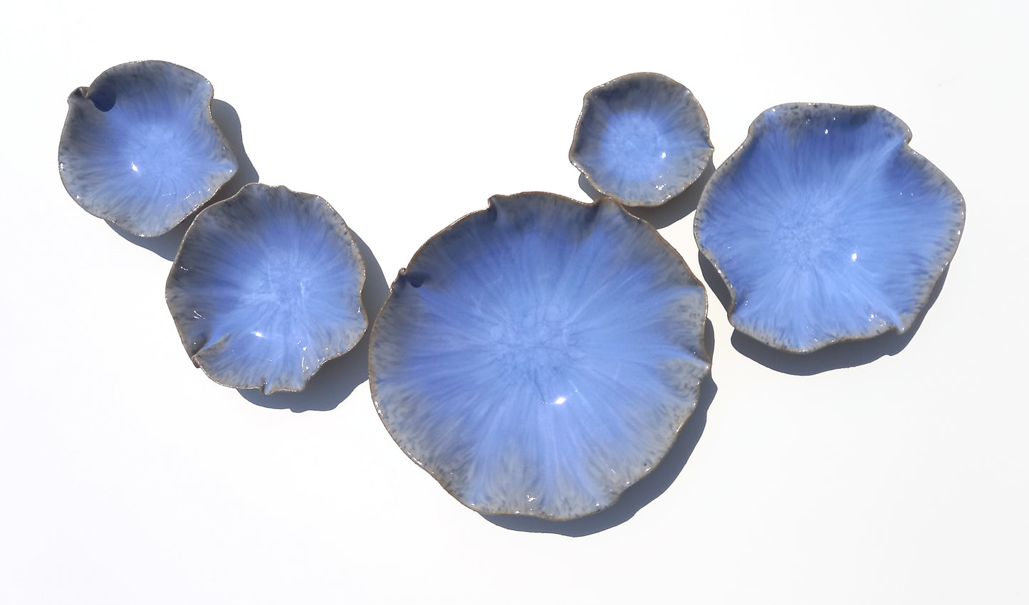 Cornflower Blue Porcelain Art Sculpture: Periwinkle Ceramic Wall Decor, Made to Order