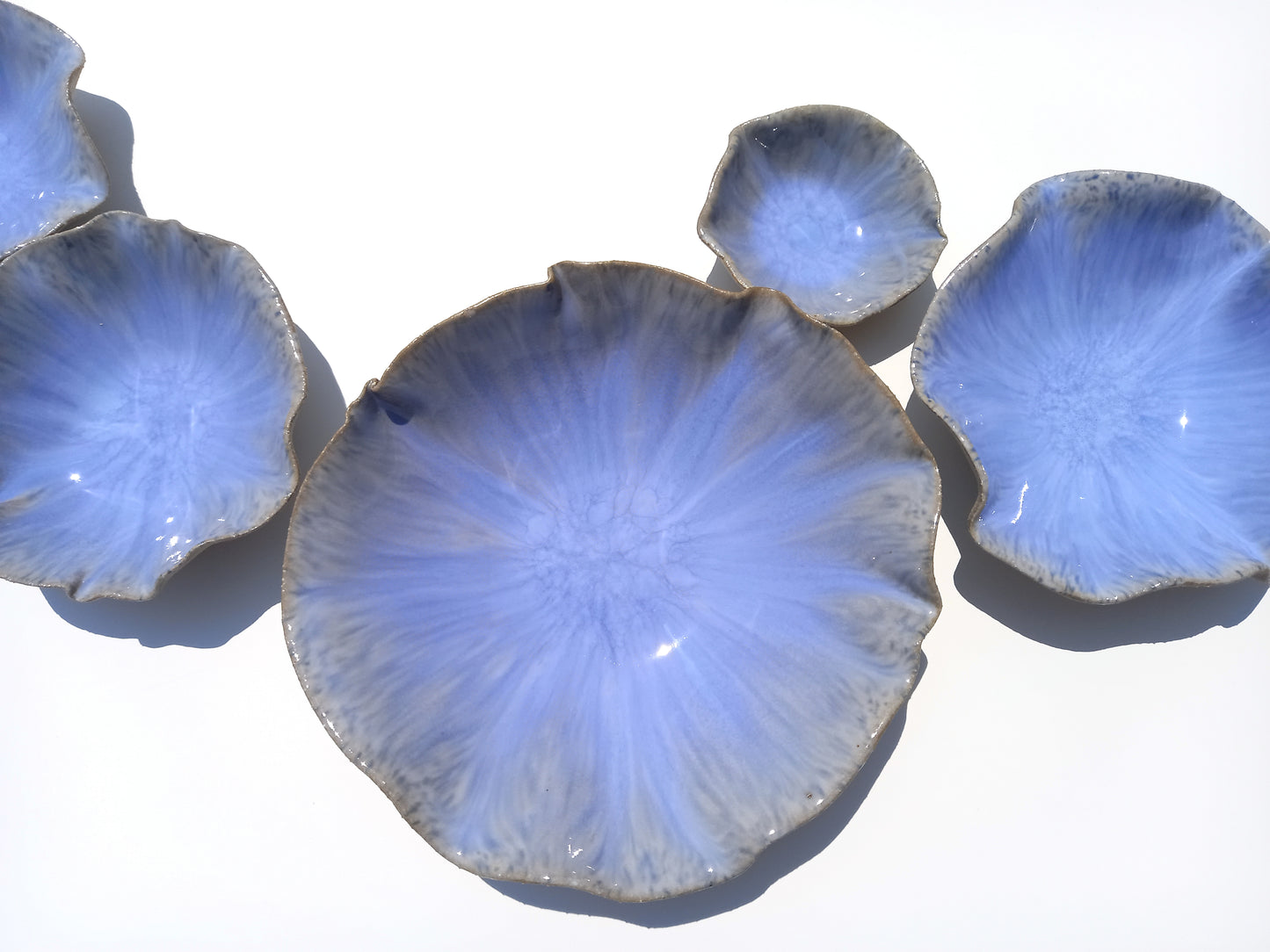 Cornflower Blue Porcelain Art Sculpture: Periwinkle Ceramic Wall Decor, Made to Order