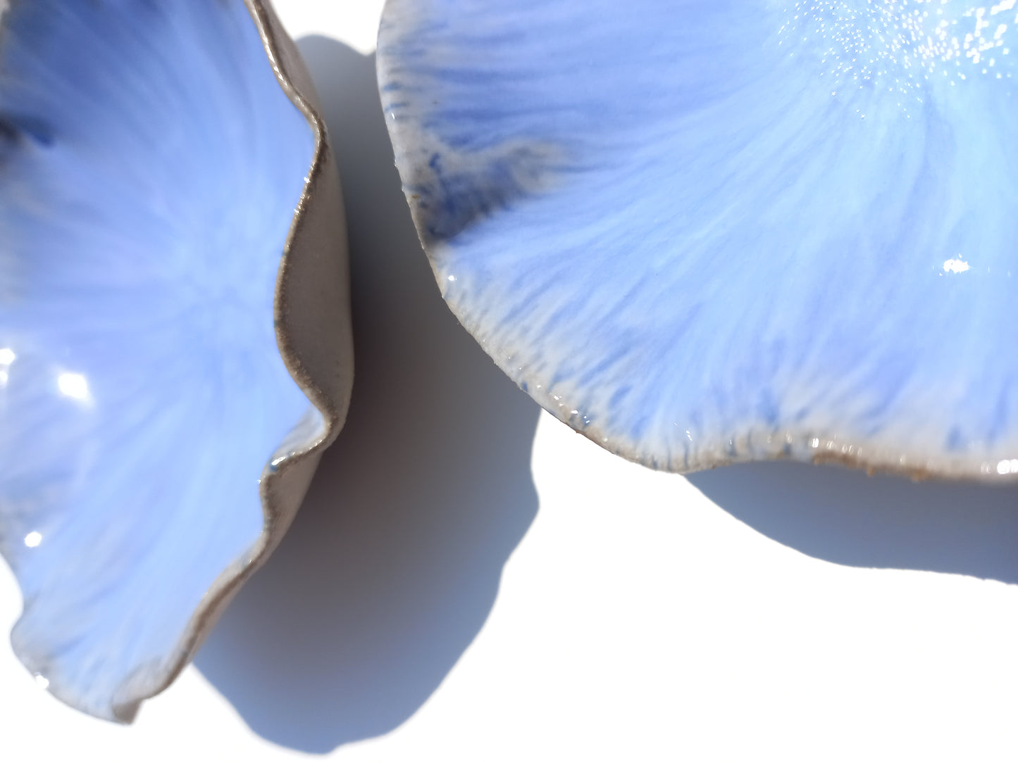 Cornflower Blue Porcelain Art Sculpture: Periwinkle Ceramic Wall Decor, Made to Order
