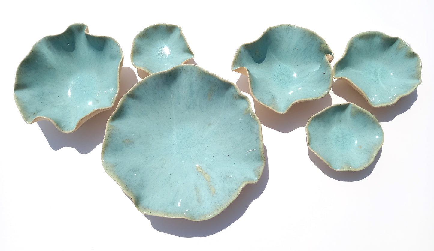 Robin Egg Blue Porcelain Art Sculpture: Earthy Turquoise Ceramic Wall Decor, Made to Order