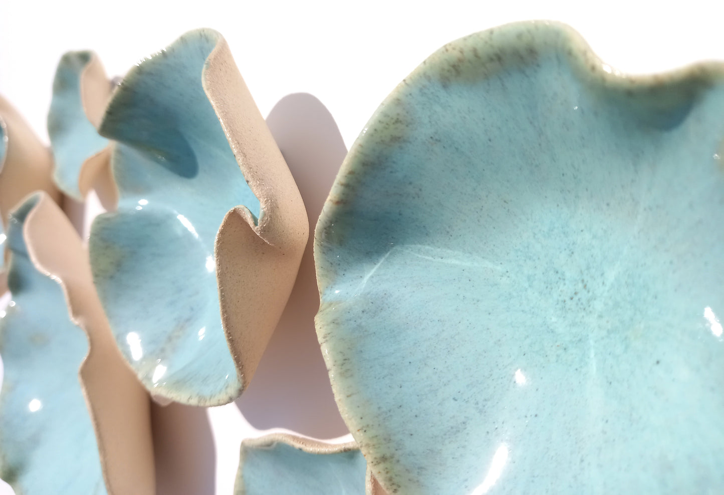 Robin Egg Blue Porcelain Art Sculpture: Earthy Turquoise Ceramic Wall Decor, Made to Order