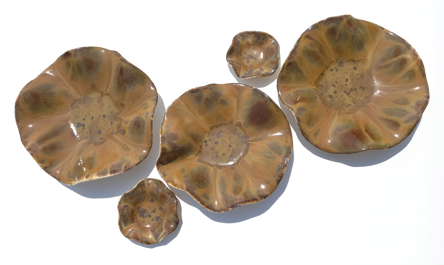 Amber, Honey and Ochre Porcelain Art Sculpture: Ceramic Wall Decor, Made to Order