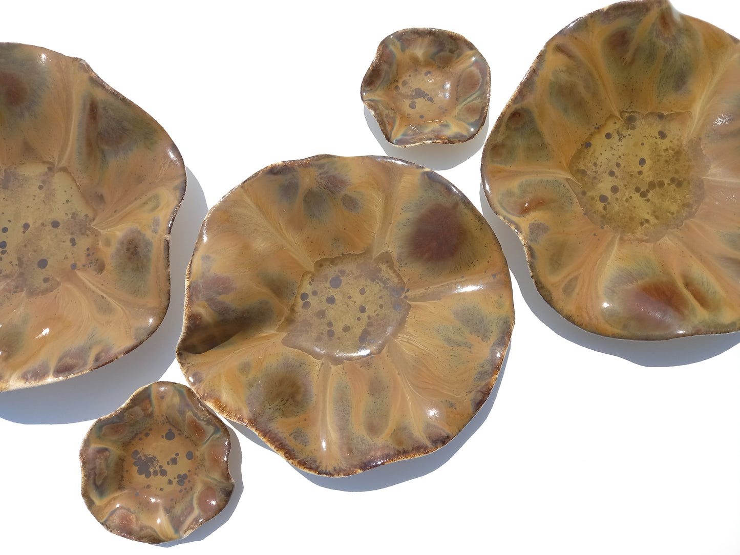 Amber, Honey and Ochre Porcelain Art Sculpture: Ceramic Wall Decor, Made to Order
