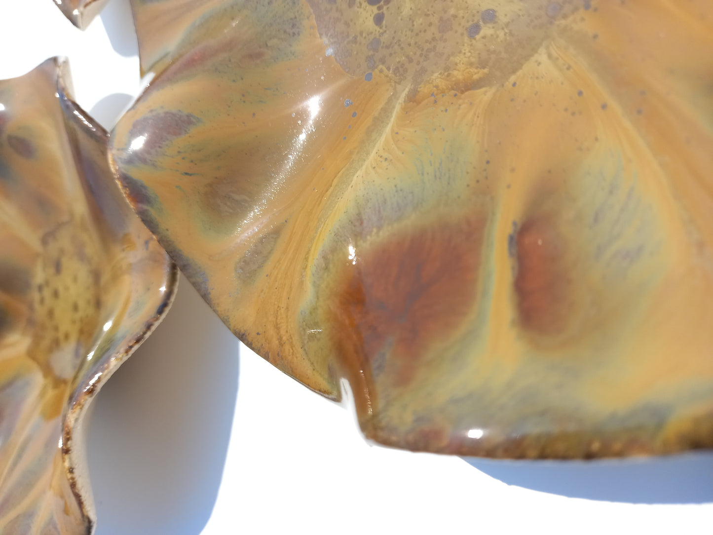 Amber, Honey and Ochre Porcelain Art Sculpture: Ceramic Wall Decor, Made to Order