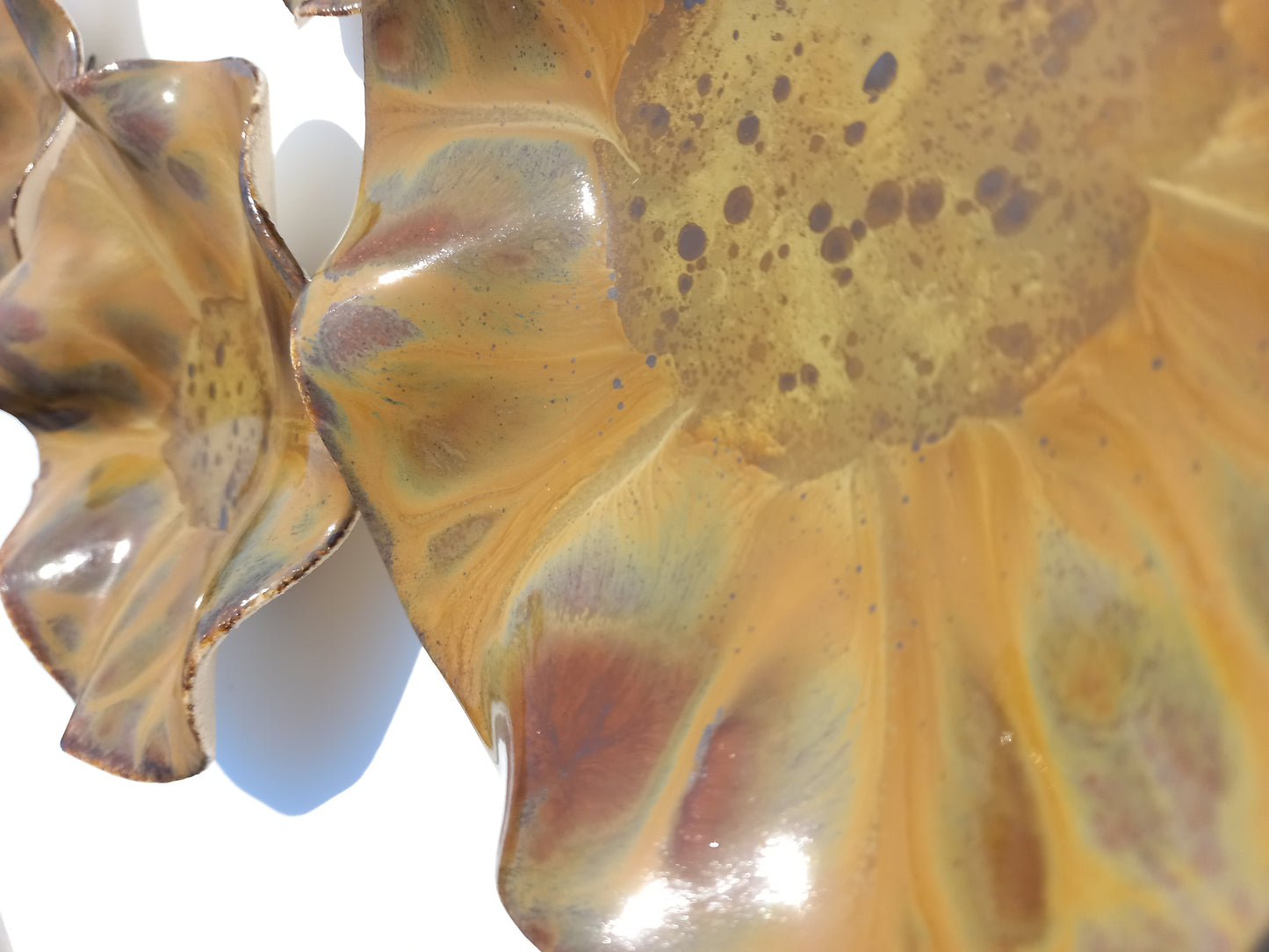 Amber, Honey and Ochre Porcelain Art Sculpture: Ceramic Wall Decor, Made to Order