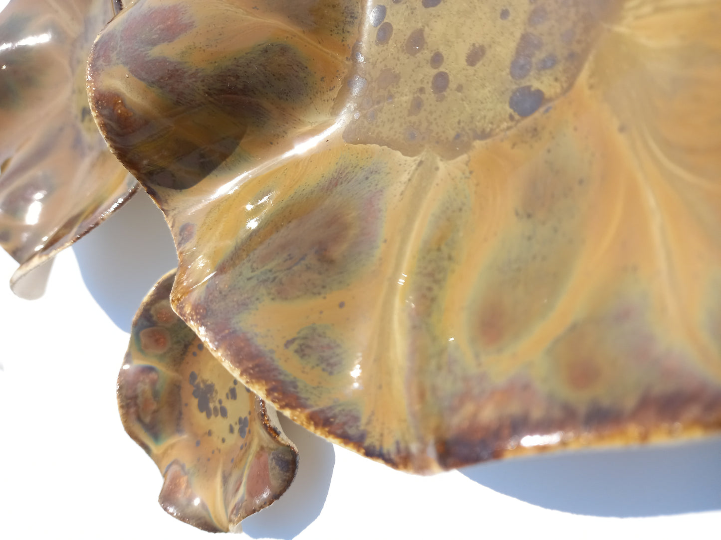 Amber, Honey and Ochre Porcelain Art Sculpture: Ceramic Wall Decor, Made to Order