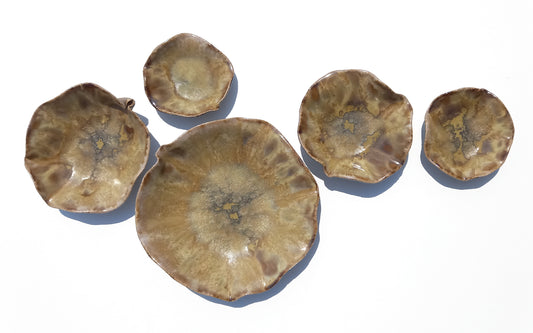 Ochre Porcelain Art Sculpture: Amber Ceramic Wall Decor, Made to Order