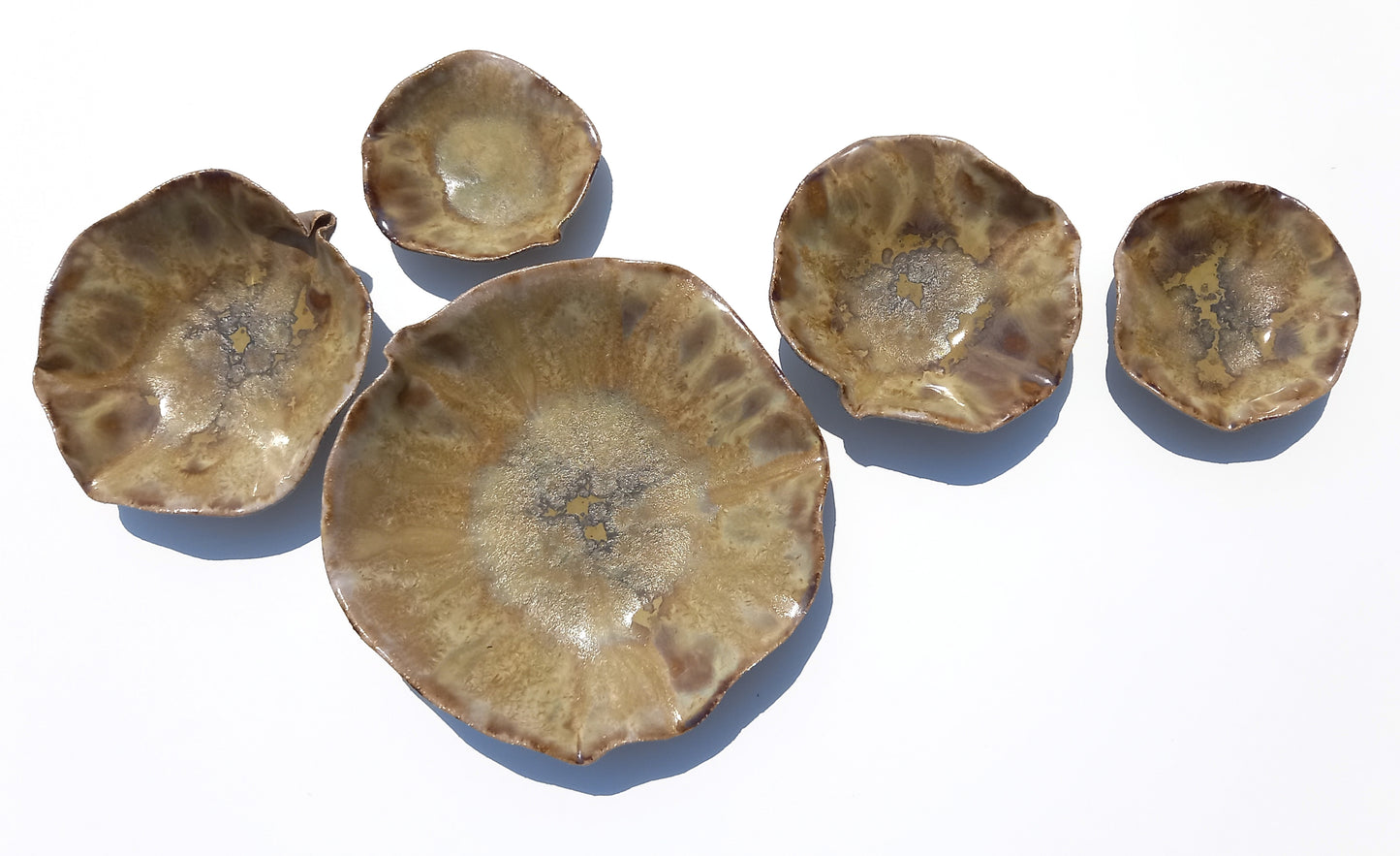 Ochre Porcelain Art Sculpture: Amber Ceramic Wall Decor, Made to Order