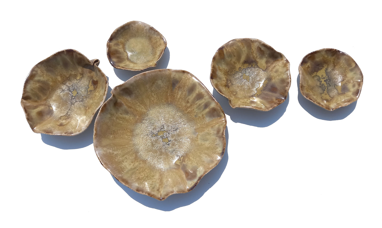 Ochre Porcelain Art Sculpture: Amber Ceramic Wall Decor, Made to Order