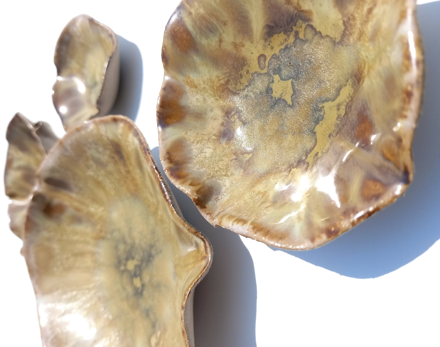 Ochre Porcelain Art Sculpture: Amber Ceramic Wall Decor, Made to Order