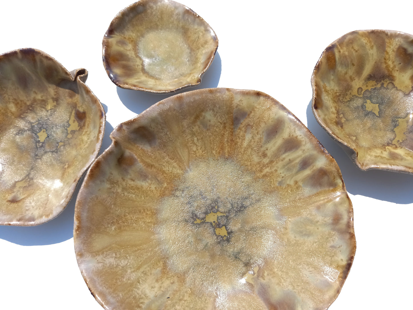 Ochre Porcelain Art Sculpture: Amber Ceramic Wall Decor, Made to Order