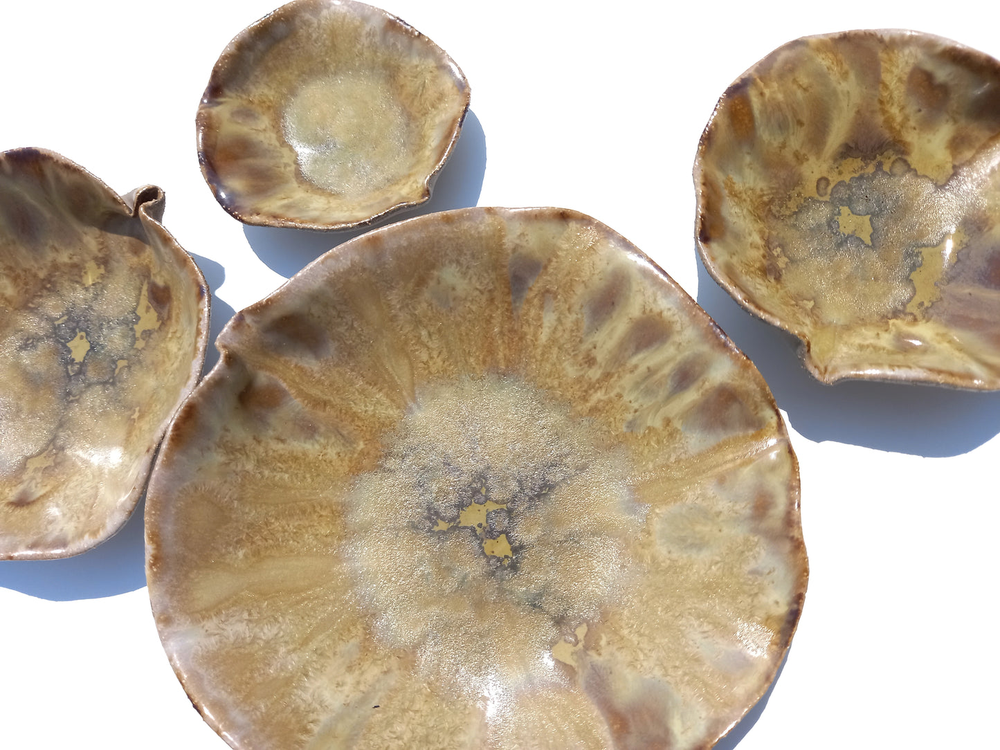 Ochre Porcelain Art Sculpture: Amber Ceramic Wall Decor, Made to Order