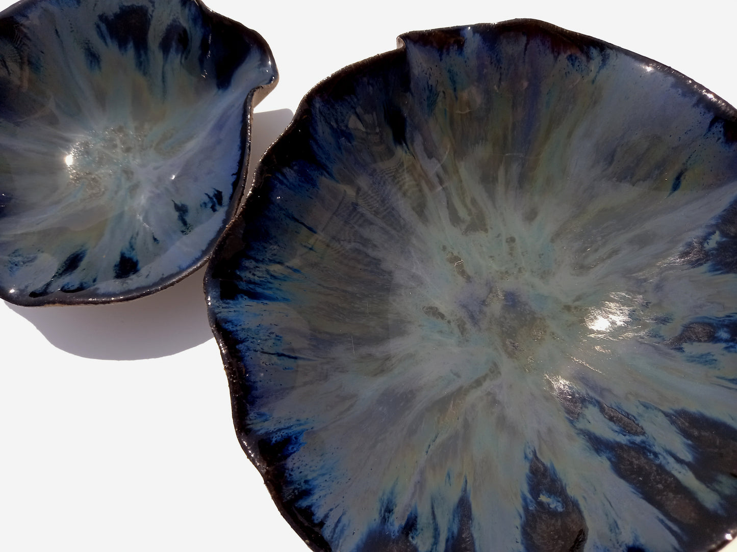 Cobalt Blue Porcelain Art Sculpture: Indigo Ceramic Wall Decor, Made to Order