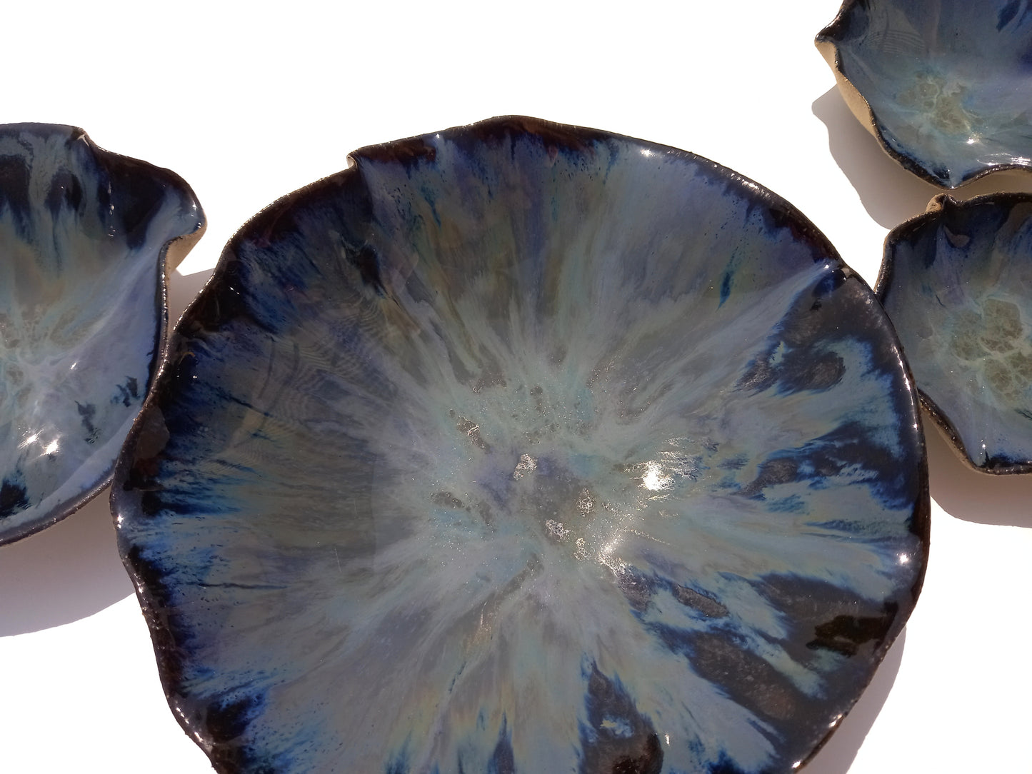 Cobalt Blue Porcelain Art Sculpture: Indigo Ceramic Wall Decor, Made to Order