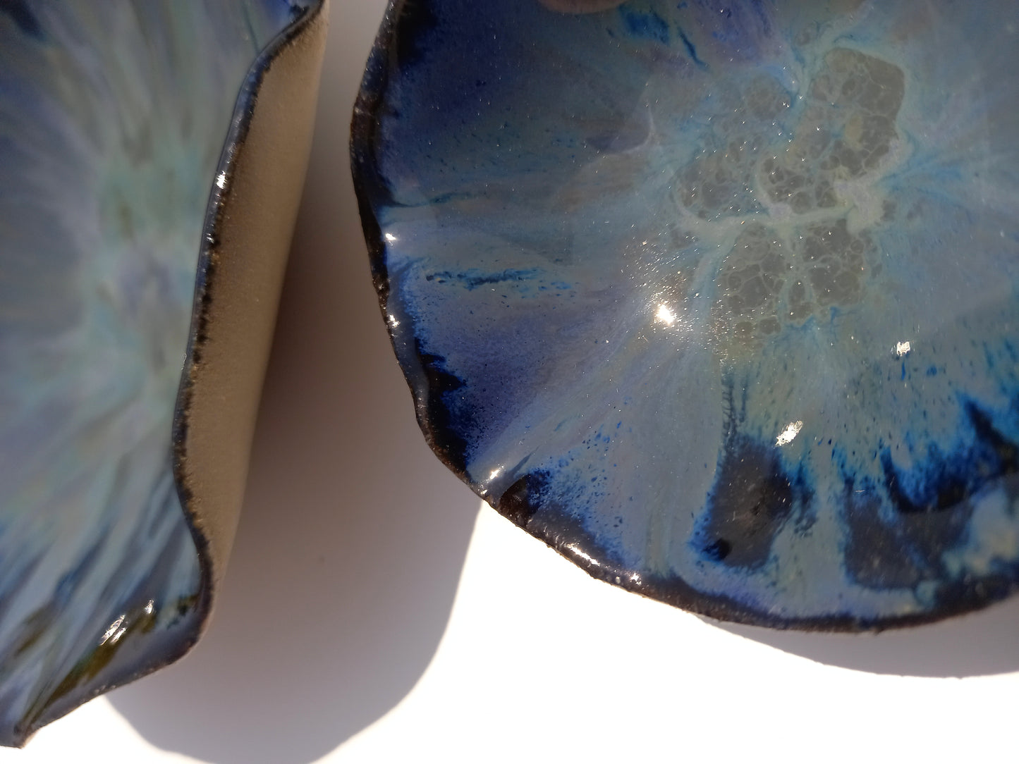 Cobalt Blue Porcelain Art Sculpture: Indigo Ceramic Wall Decor, Made to Order