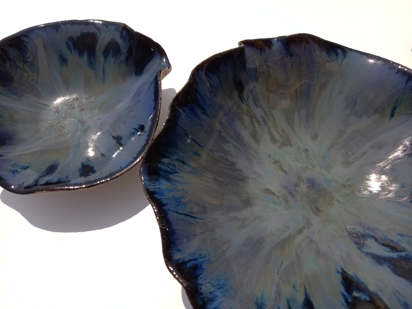 Cobalt Blue Porcelain Art Sculpture: Indigo Ceramic Wall Decor, Made to Order