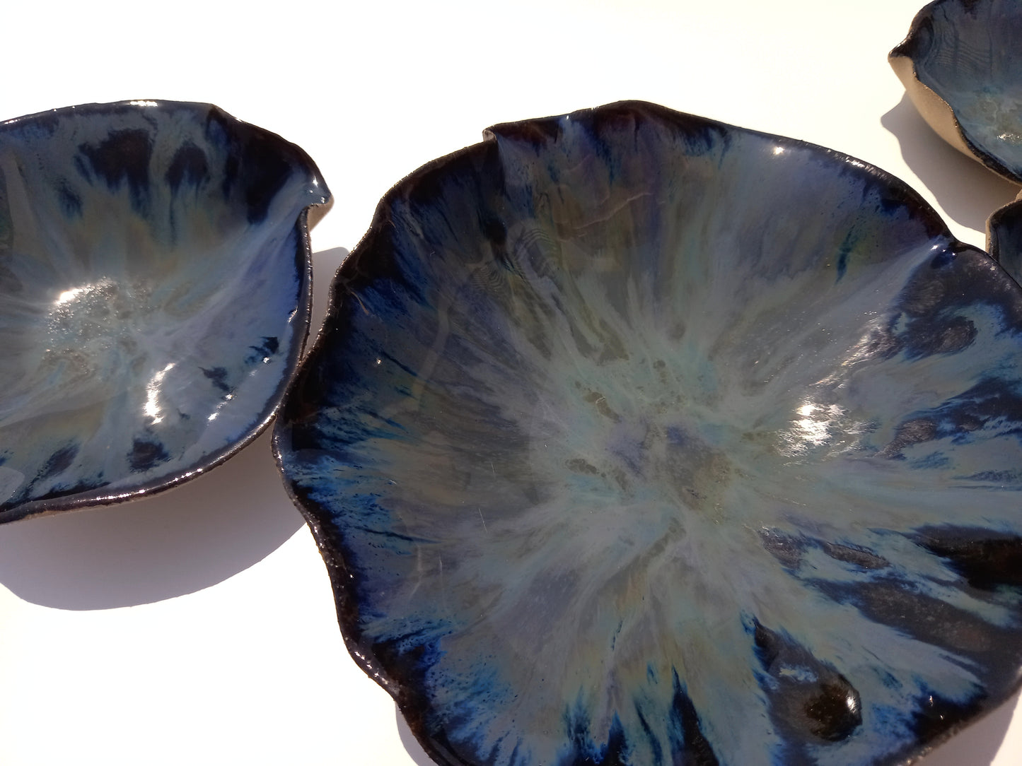 Cobalt Blue Porcelain Art Sculpture: Indigo Ceramic Wall Decor, Made to Order