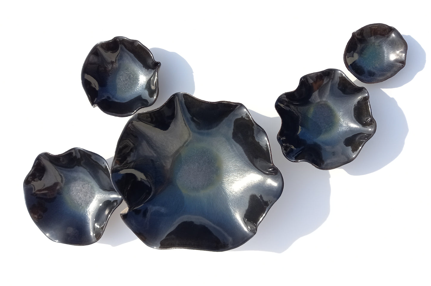Obsidian Black Porcelain Art Sculpture: Handmade Ceramic Wall Decor, Made to Order