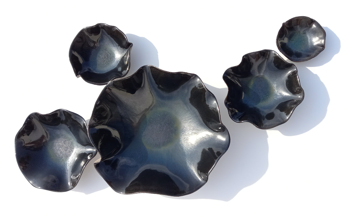 Obsidian Black Porcelain Art Sculpture: Handmade Ceramic Wall Decor, Made to Order