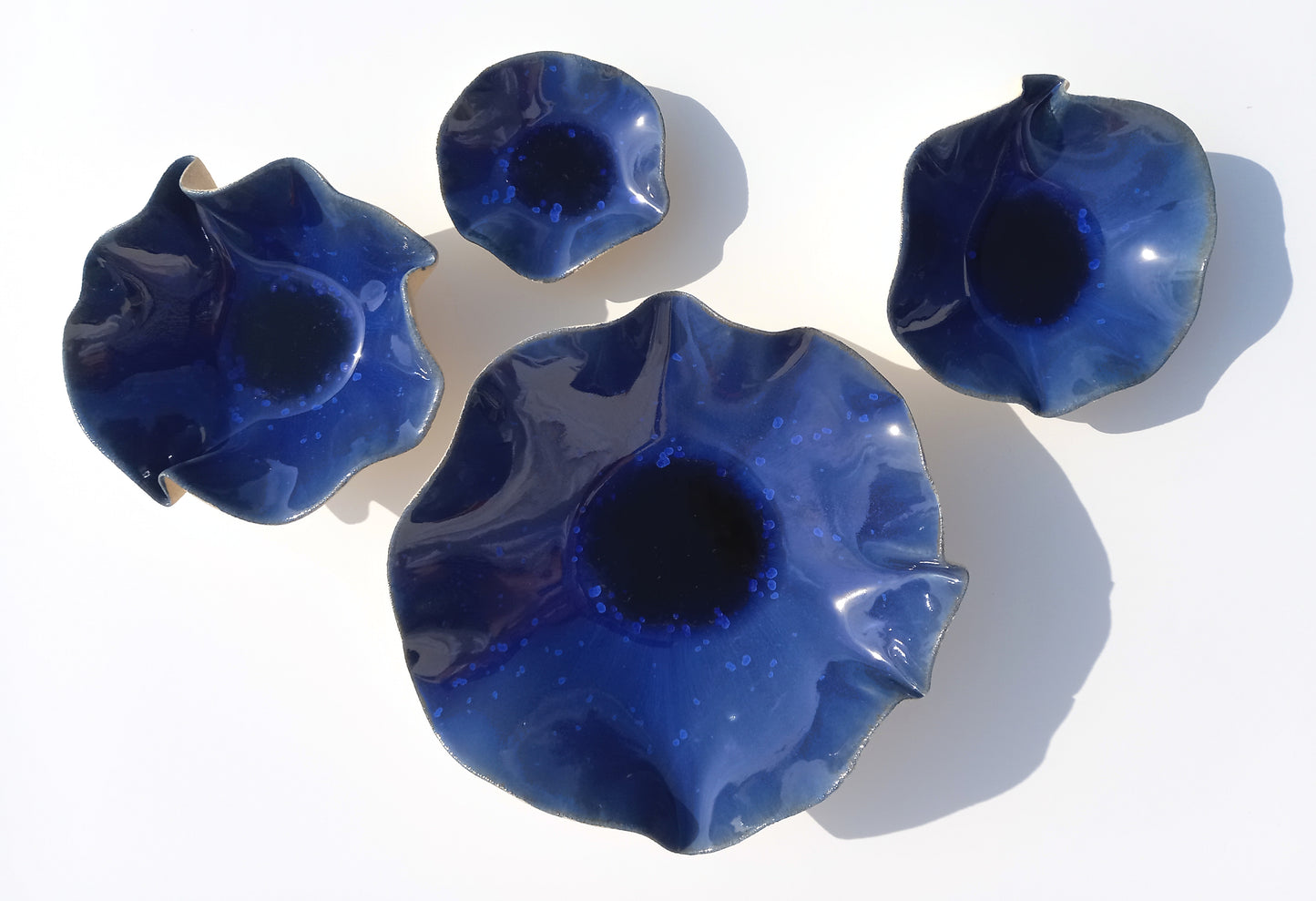 Cobalt Blue Porcelain Art Sculpture: Ceramic Wall Decor, Made to Order