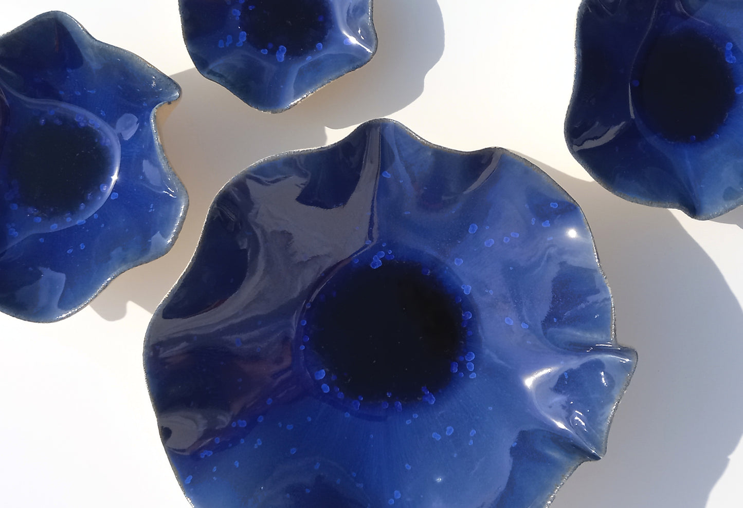 Cobalt Blue Porcelain Art Sculpture: Ceramic Wall Decor, Made to Order