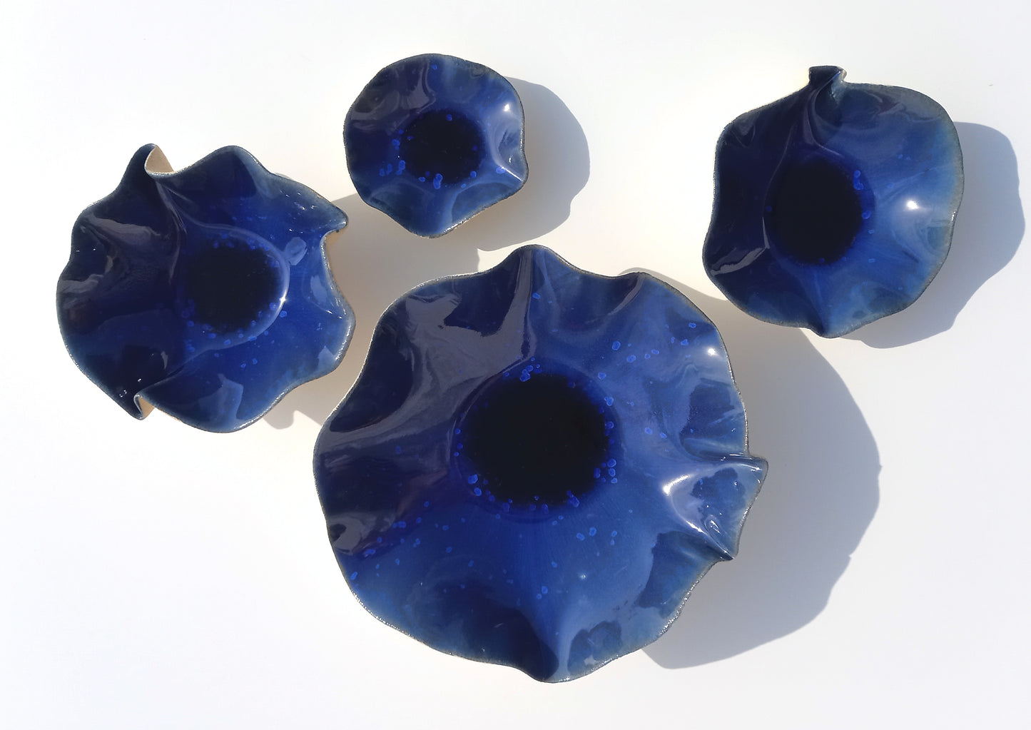 Cobalt Blue Porcelain Art Sculpture: Ceramic Wall Decor, Made to Order