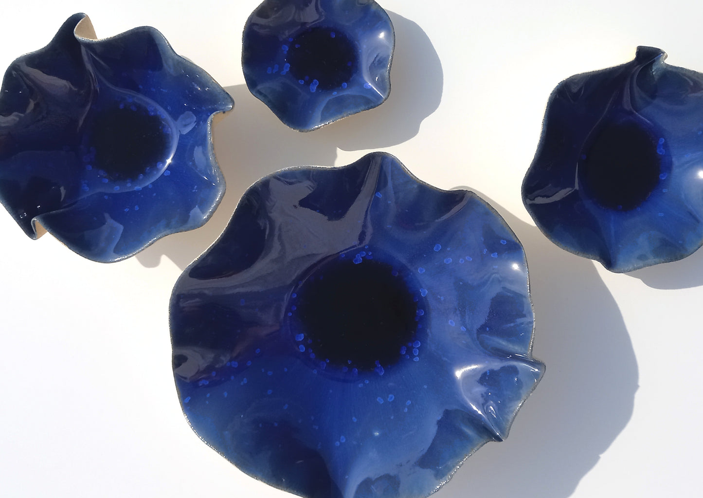 Cobalt Blue Porcelain Art Sculpture: Ceramic Wall Decor, Made to Order