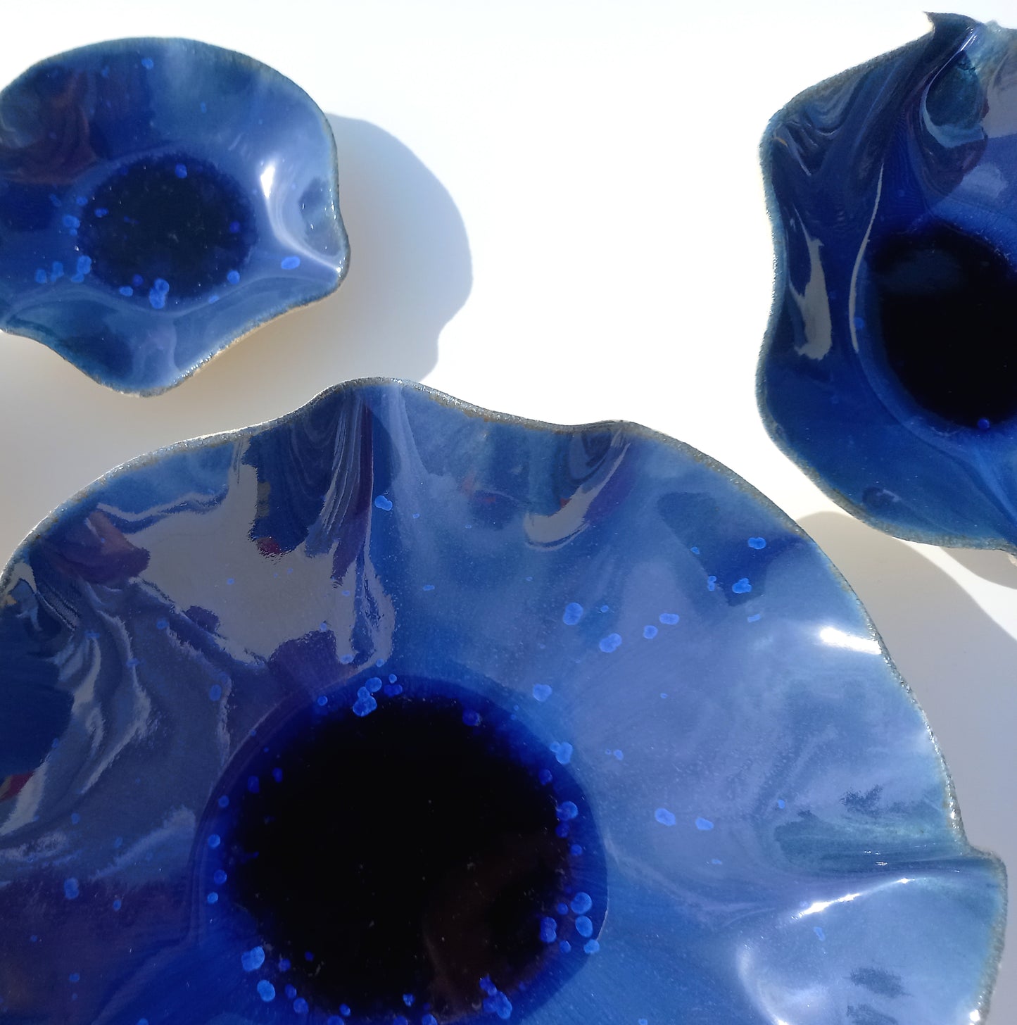 Cobalt Blue Porcelain Art Sculpture: Ceramic Wall Decor, Made to Order