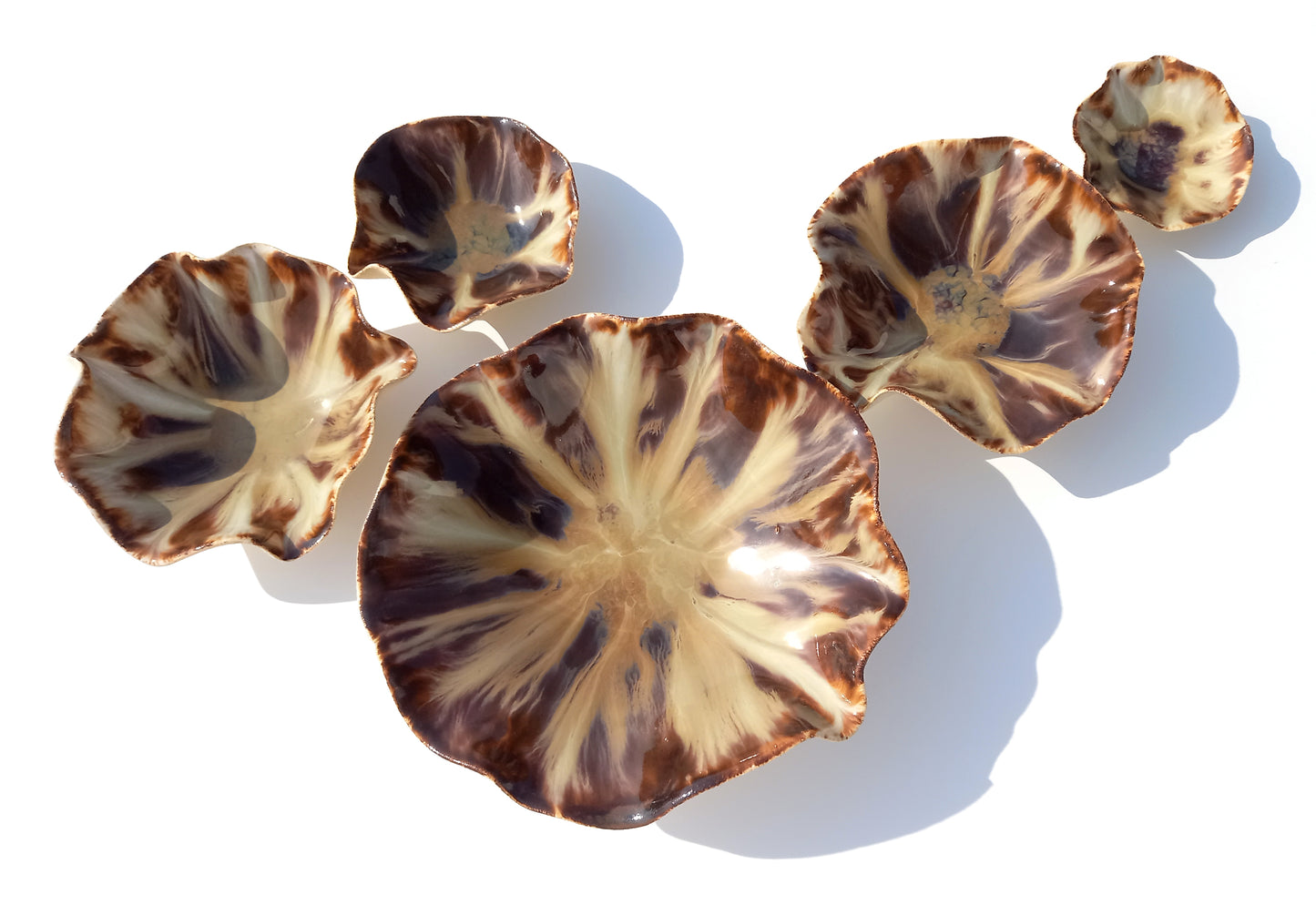 Espresso and Ivory Porcelain Art Sculpture: Warm Neutral Ceramic Wall Decor, Made to Order
