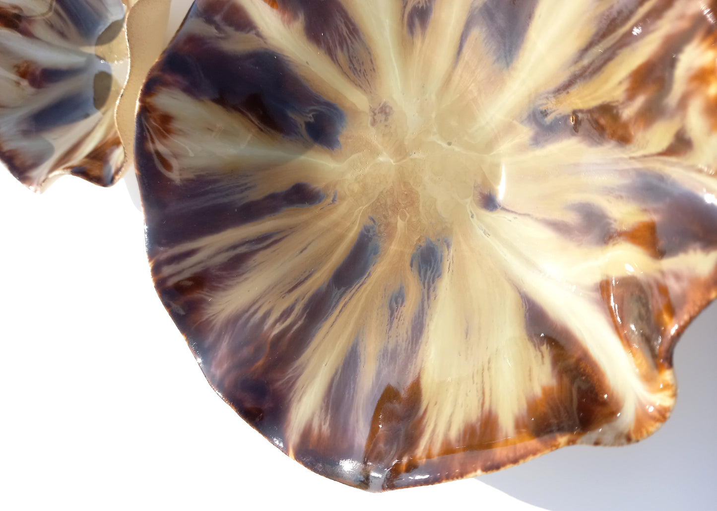 Espresso and Ivory Porcelain Art Sculpture: Warm Neutral Ceramic Wall Decor, Made to Order