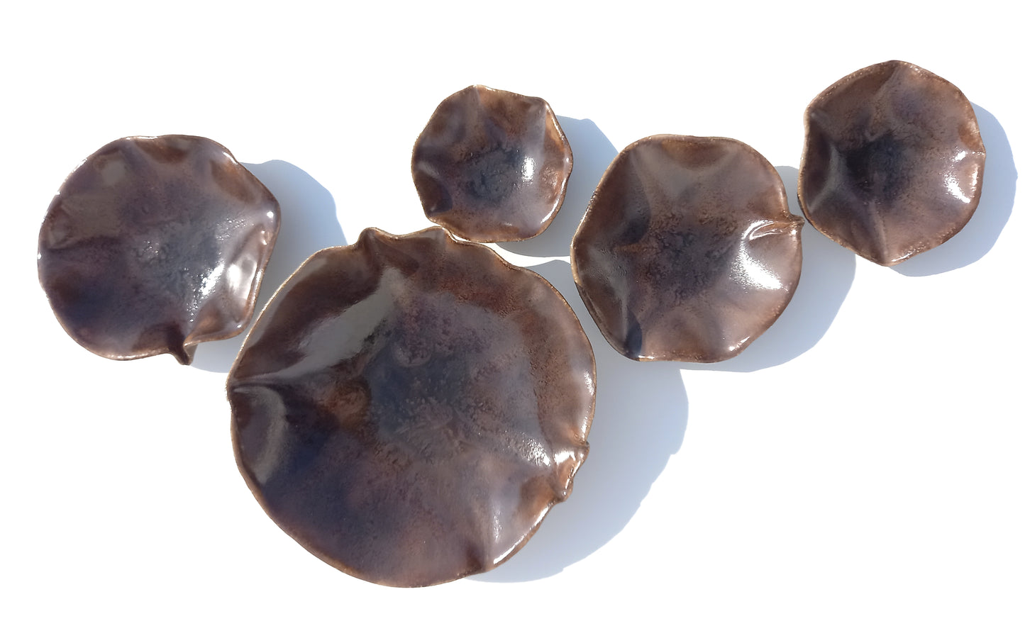 Espresso Brown Porcelain Art Sculpture: Obsidian Brown Ceramic Wall Decor, Made to Order