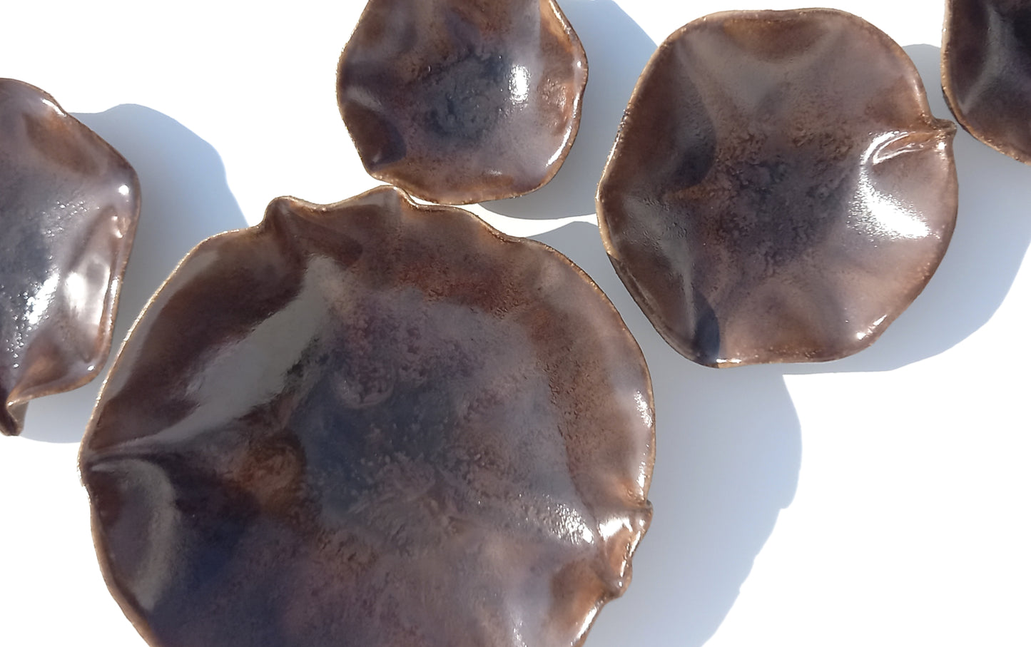 Espresso Brown Porcelain Art Sculpture: Obsidian Brown Ceramic Wall Decor, Made to Order