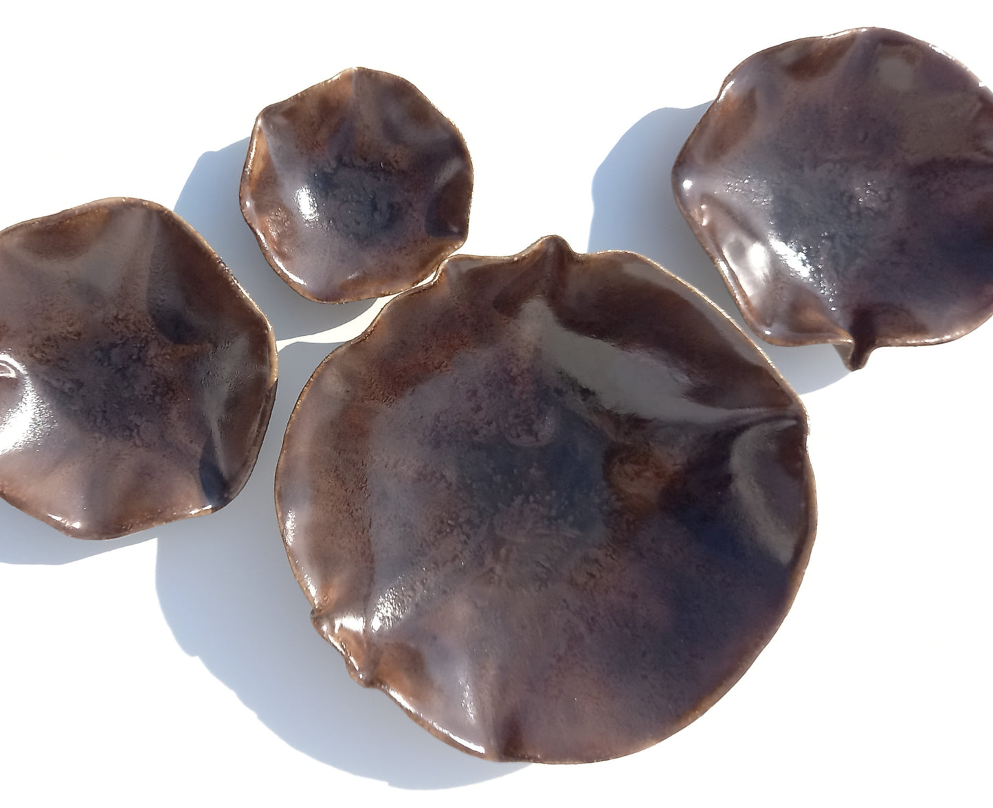 Espresso Brown Porcelain Art Sculpture: Obsidian Brown Ceramic Wall Decor, Made to Order