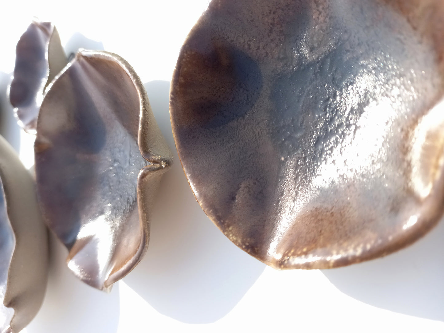 Espresso Brown Porcelain Art Sculpture: Obsidian Brown Ceramic Wall Decor, Made to Order