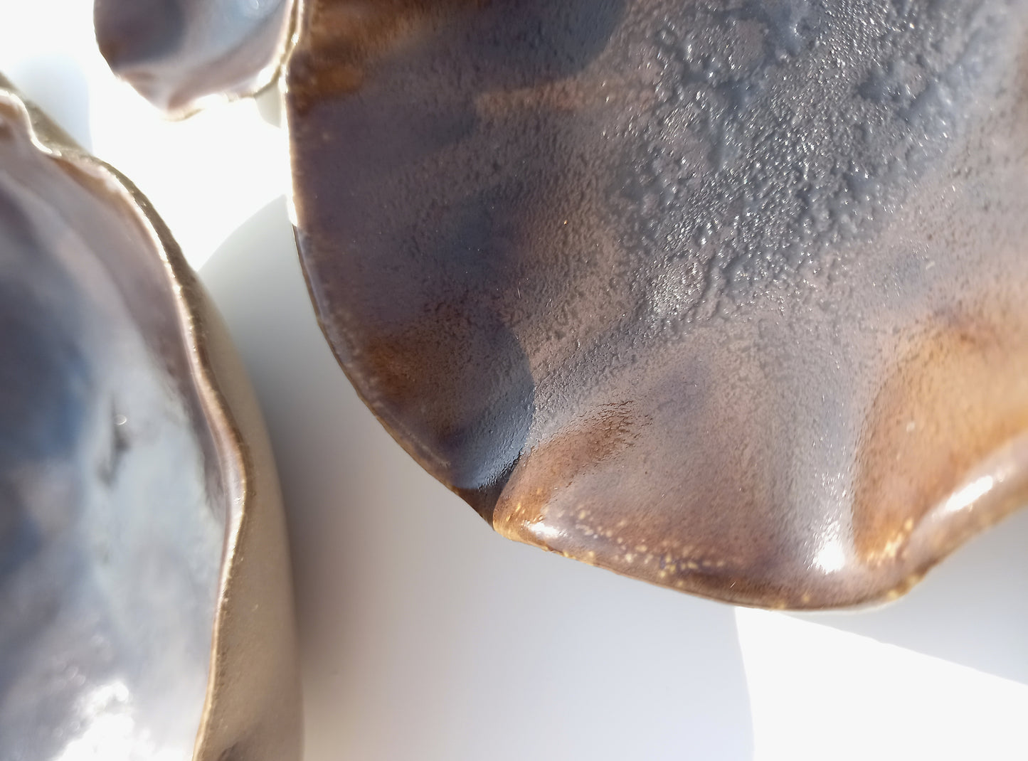 Espresso Brown Porcelain Art Sculpture: Obsidian Brown Ceramic Wall Decor, Made to Order