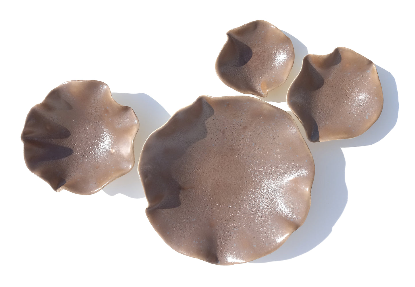Mushroom Taupe Porcelain Art Sculpture: Speckled Ceramic Wall Decor, Made to Order