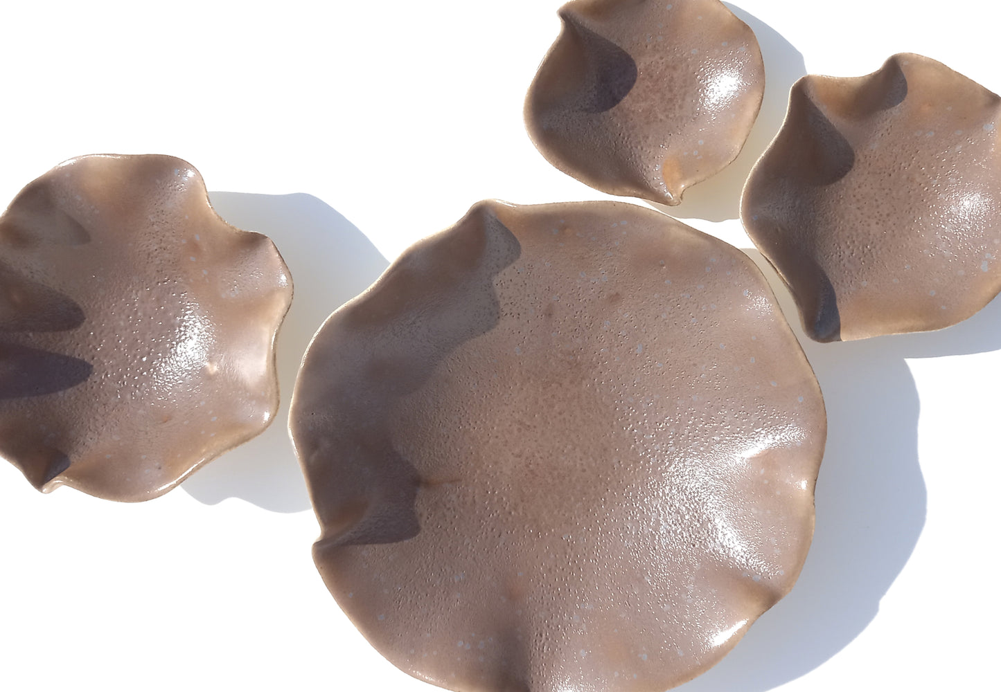 Mushroom Taupe Porcelain Art Sculpture: Speckled Ceramic Wall Decor, Made to Order