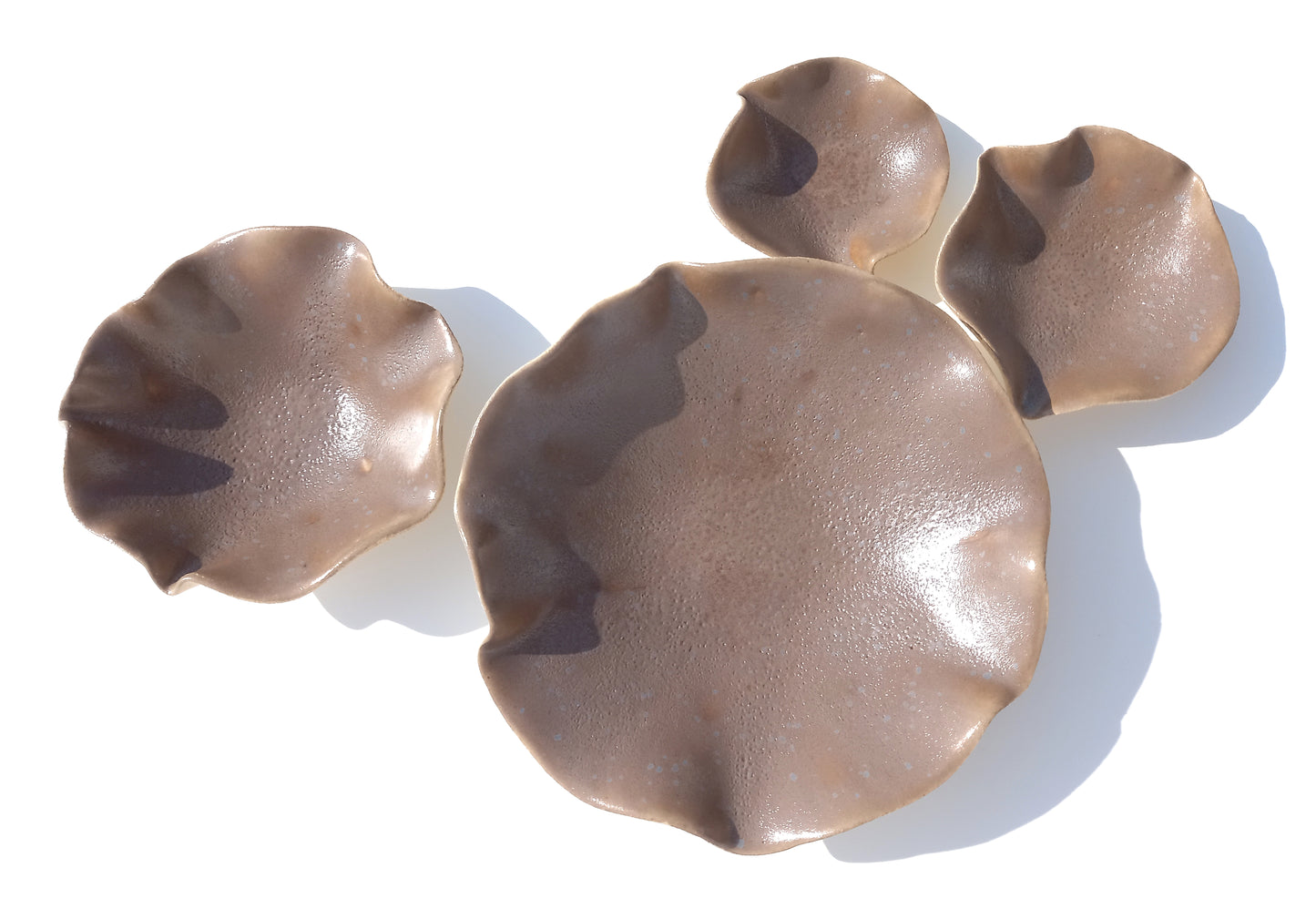 Mushroom Taupe Porcelain Art Sculpture: Speckled Ceramic Wall Decor, Made to Order