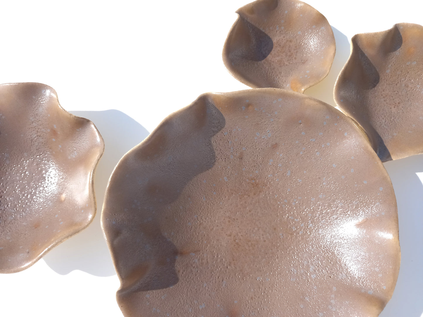Mushroom Taupe Porcelain Art Sculpture: Speckled Ceramic Wall Decor, Made to Order