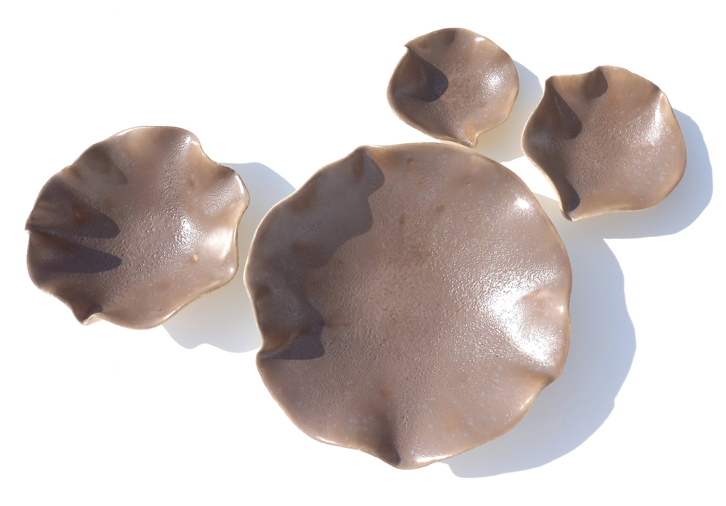 Mushroom Taupe Porcelain Art Sculpture: Speckled Ceramic Wall Decor, Made to Order