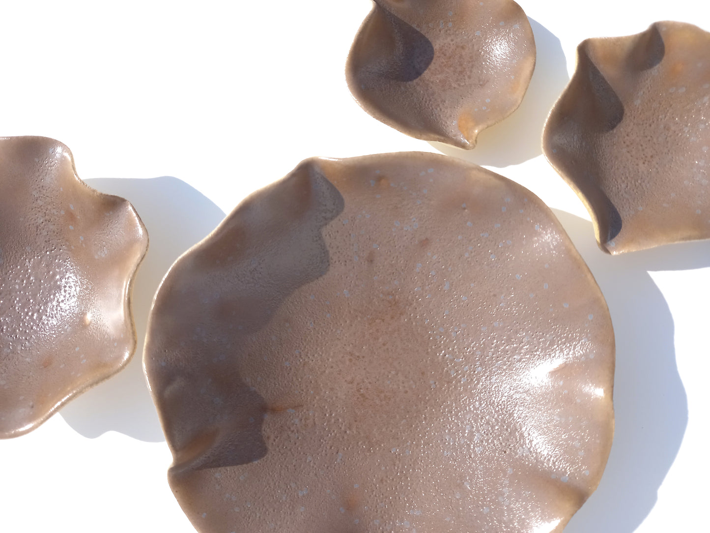Mushroom Taupe Porcelain Art Sculpture: Speckled Ceramic Wall Decor, Made to Order