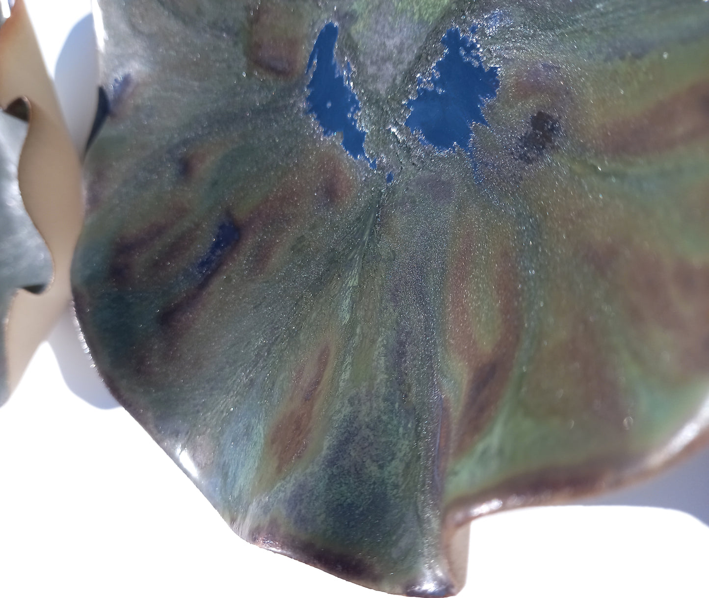 Dark Moss Green and Copper Porcelain Tulip Sculptures: Ceramic Wall Art, Made to Order
