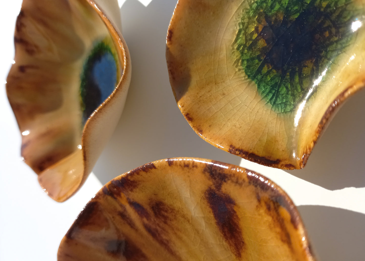 Honey Amber Porcelain Art Sculpture: Poppy Ceramic Wall Decor, Made to Order