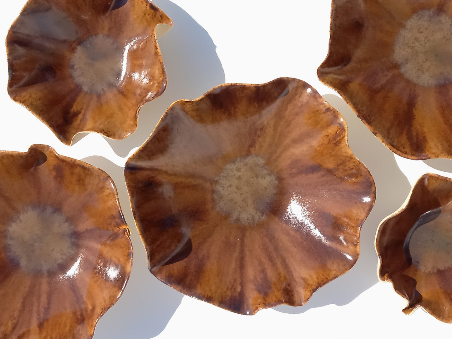 Walnut and Cognac Porcelain Art Sculpture: Custom Ceramic Wall Decor, Made to Order