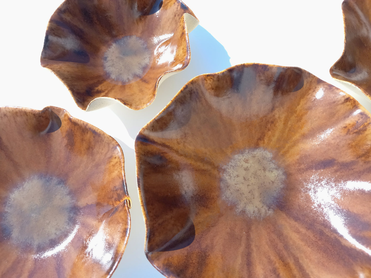 Walnut and Cognac Porcelain Art Sculpture: Custom Ceramic Wall Decor, Made to Order