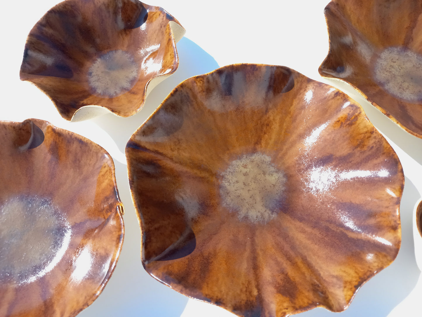 Walnut and Cognac Porcelain Art Sculpture: Custom Ceramic Wall Decor, Made to Order